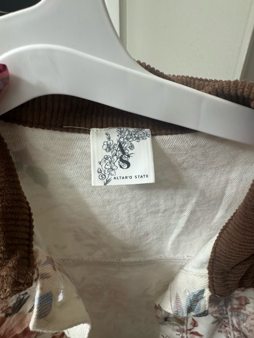 Floral Corduroy-Collar Jacket - Pink Floral - Picture 4 of 4